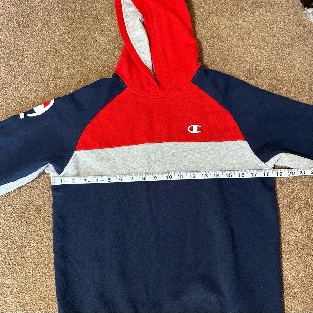 Champion Colorblock Hoodie Boy XL Red‎ Gray Navy Authentic Athleticwear Pullover